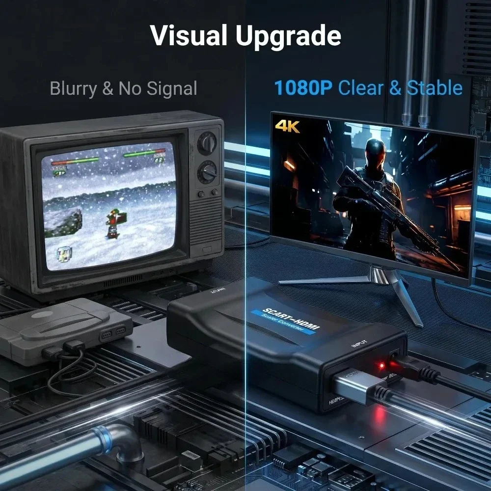 SCART-zu-HDMI-kompatibler Konv – Scart To Hdmi Bewertung und Preis